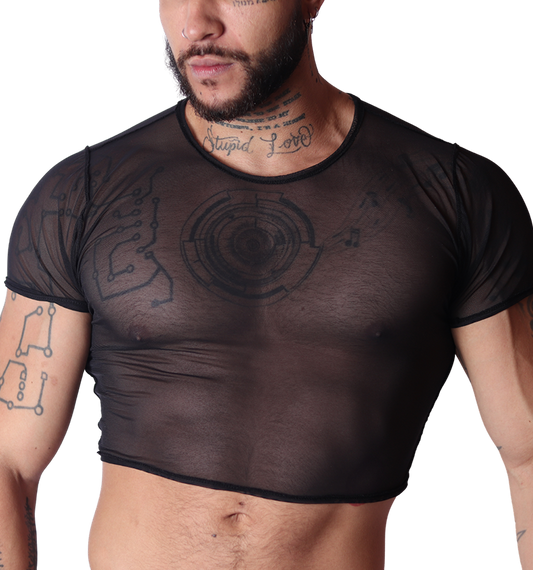 Spectrum Black Crop Top by Gigo Underwear