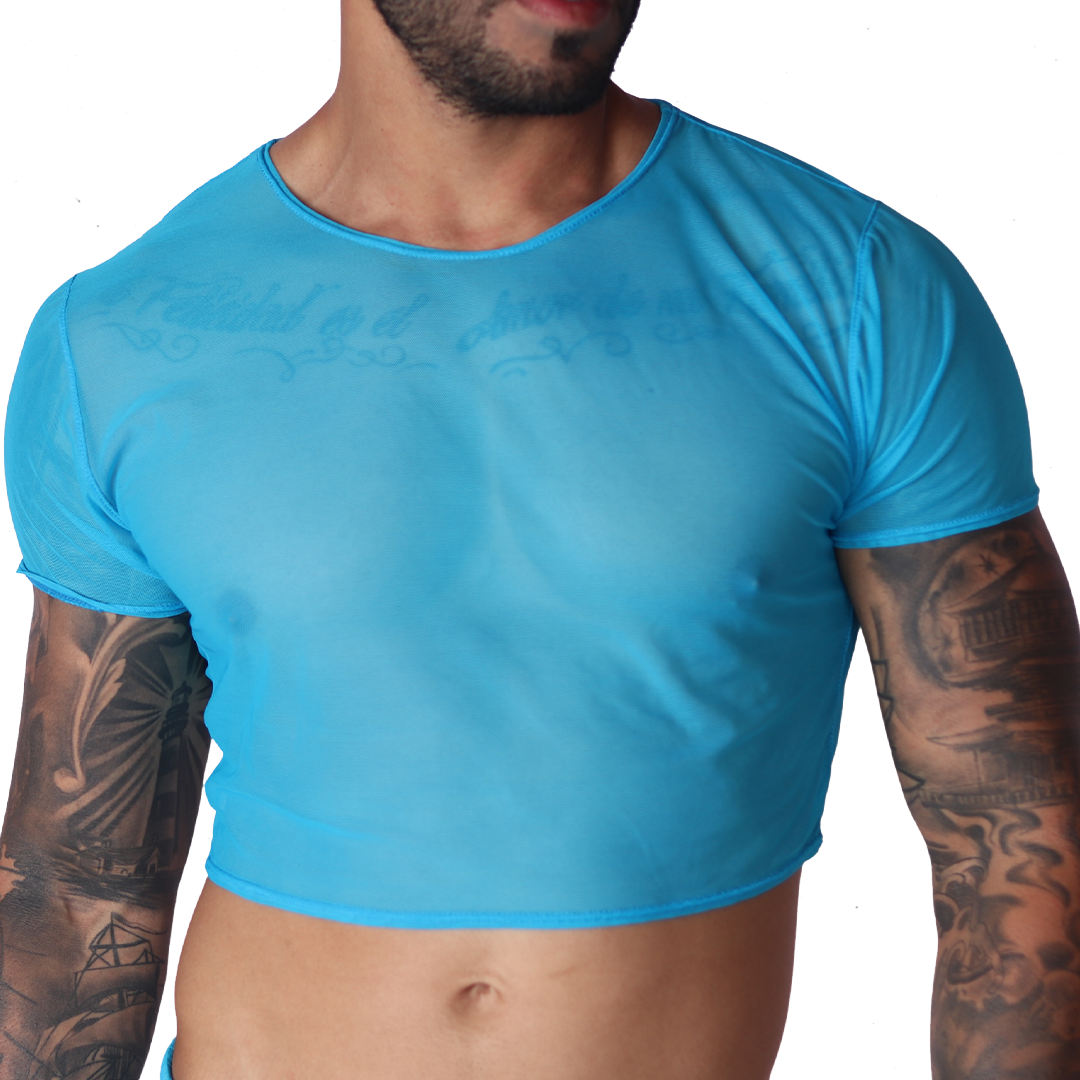 Spectrum Blue Crop Top by Gigo Underwear
