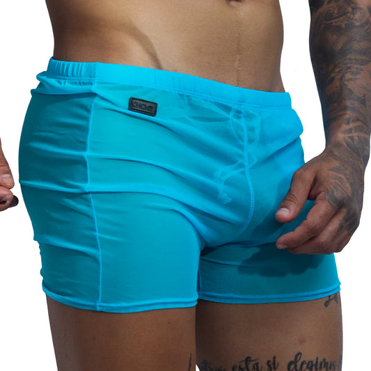 Spectrum Blue Hot Shorts front view by Gigo Underwear