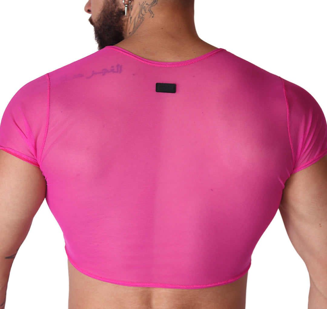 Spectrum Fuchsia Crop Top back view by Gigo Underwear
