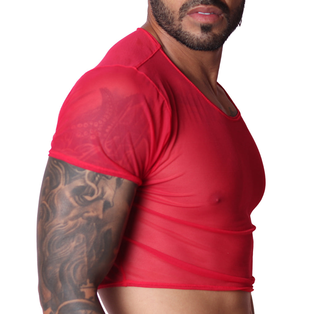 Spectrum Red Crop Top front view by Gigo Underwear
