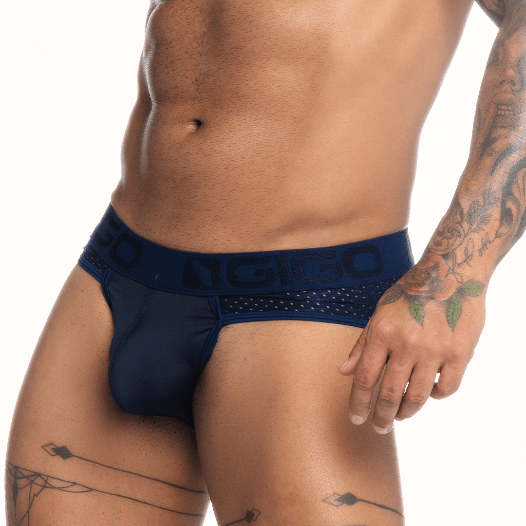 STRECH BLUE BRIEF - Gigo Underwear & MensWear