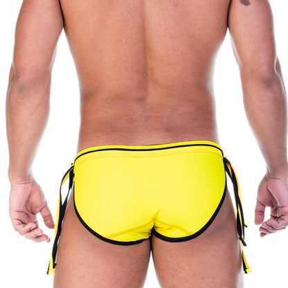 STRIP YELLOW SWIM BRIEF - Gigo Underwear & MensWear