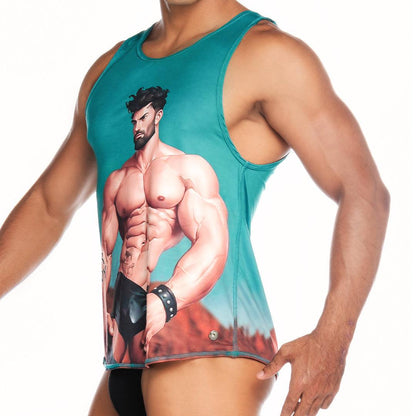 SUPER DADDY BLUE TANK - Gigo Underwear & MensWear