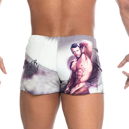 Super Daddy Brown Beachwear back view by Gigo Underwear