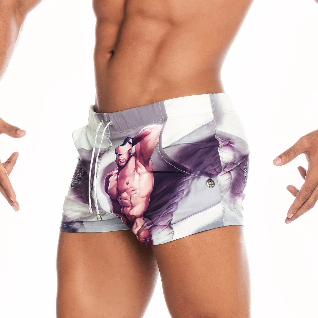 Super Daddy Brown Beachwear front view by Gigo Underwear