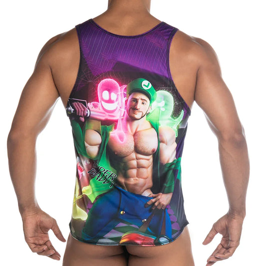 Super Daddy Purple Tank front view by Gigo Underwear