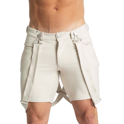 SUSPENDERS BEIGE SHORT - Gigo Underwear & MensWear