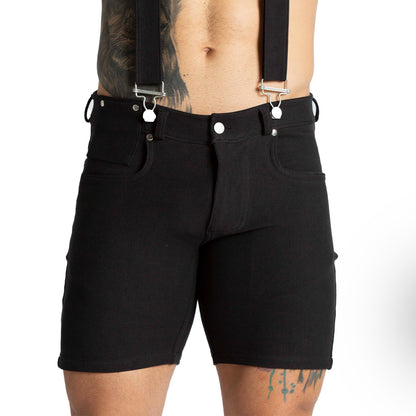 SUSPENDERS BLACK SHORT - Gigo Underwear & MensWear
