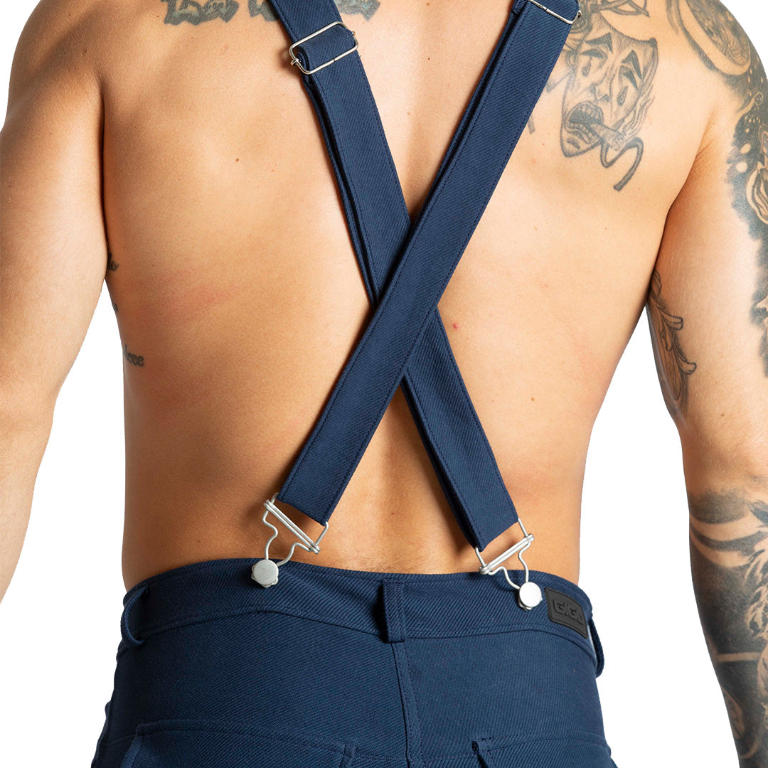 SUSPENDERS BLUE SHORT - Gigo Underwear & MensWear