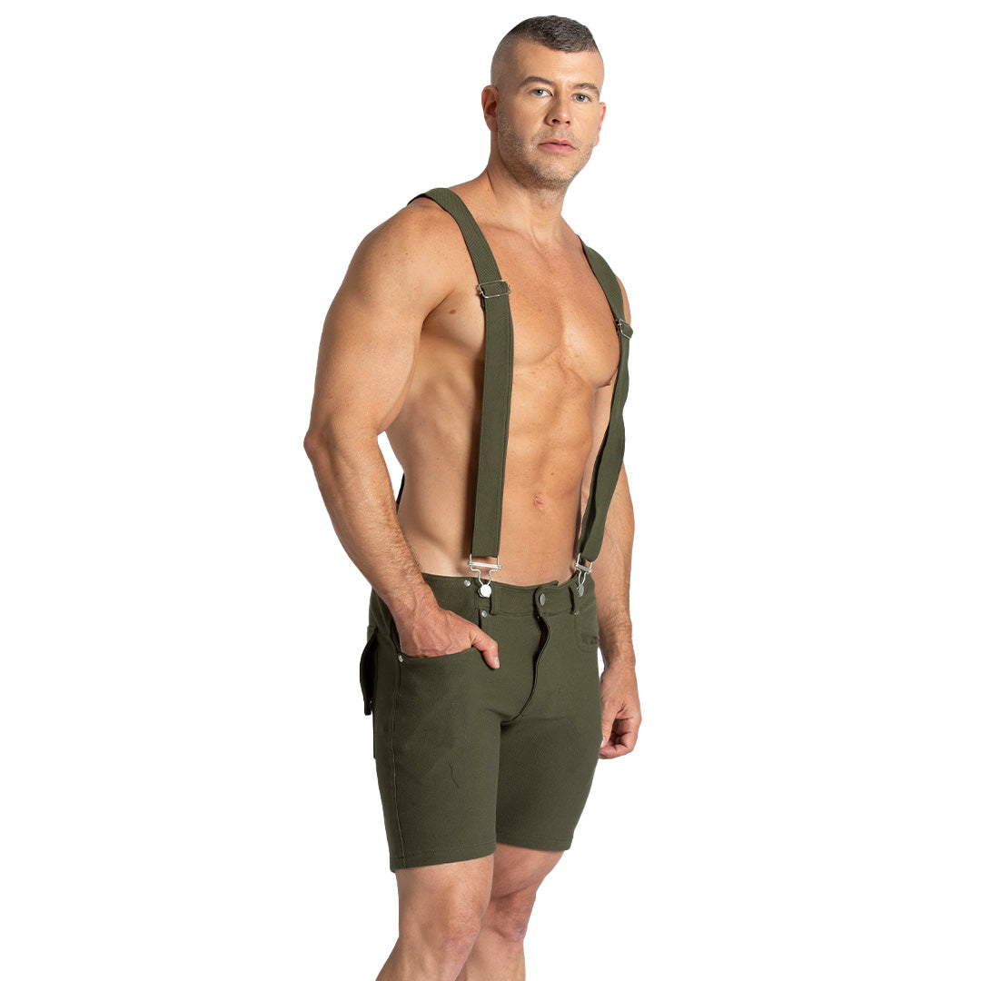 SUSPENDERS GREEN SHORT - Gigo Underwear & MensWear
