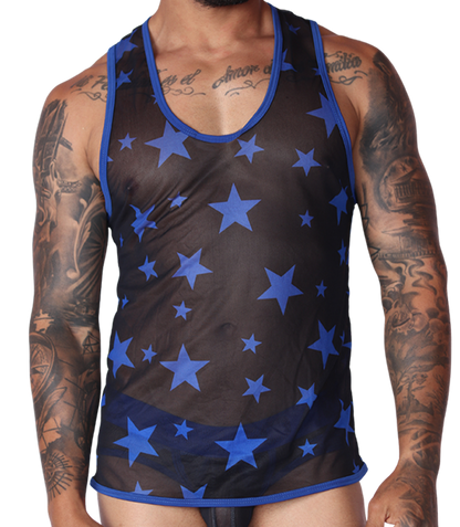 Star Blue Tank by Gigo Underwear