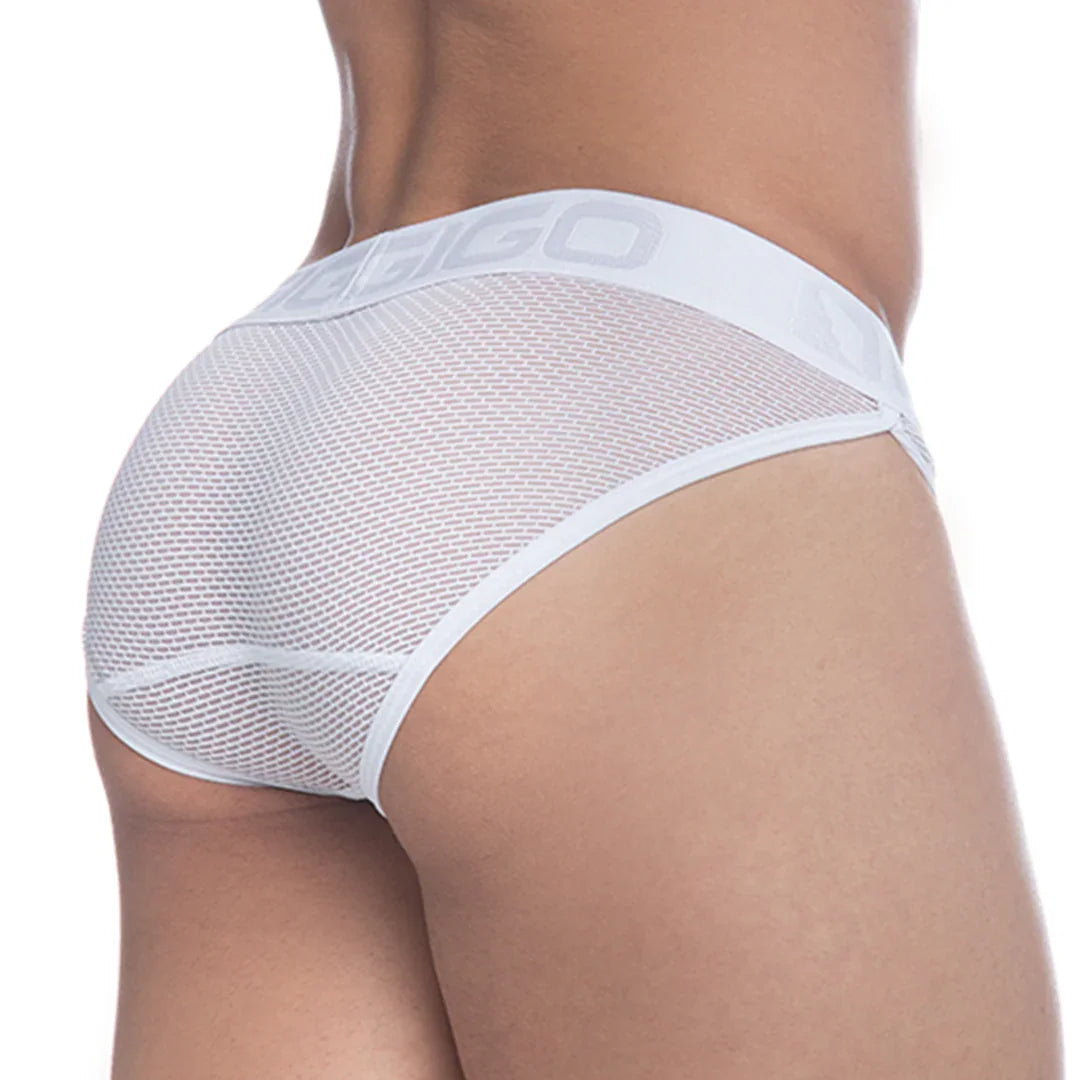 Thrust White Brief back view by Gigo Underwear