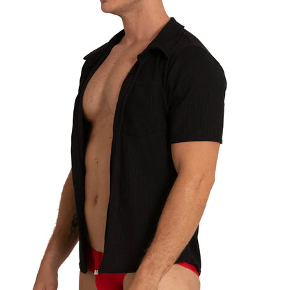 Tissue Black Shirt back view by Gigo Underwear