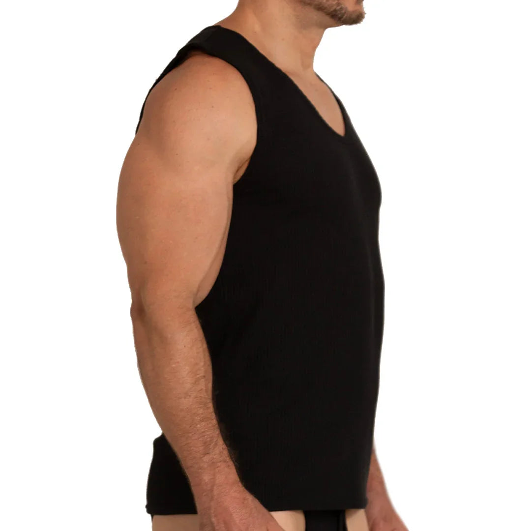 Tissue Black Tank back view by Gigo Underwear