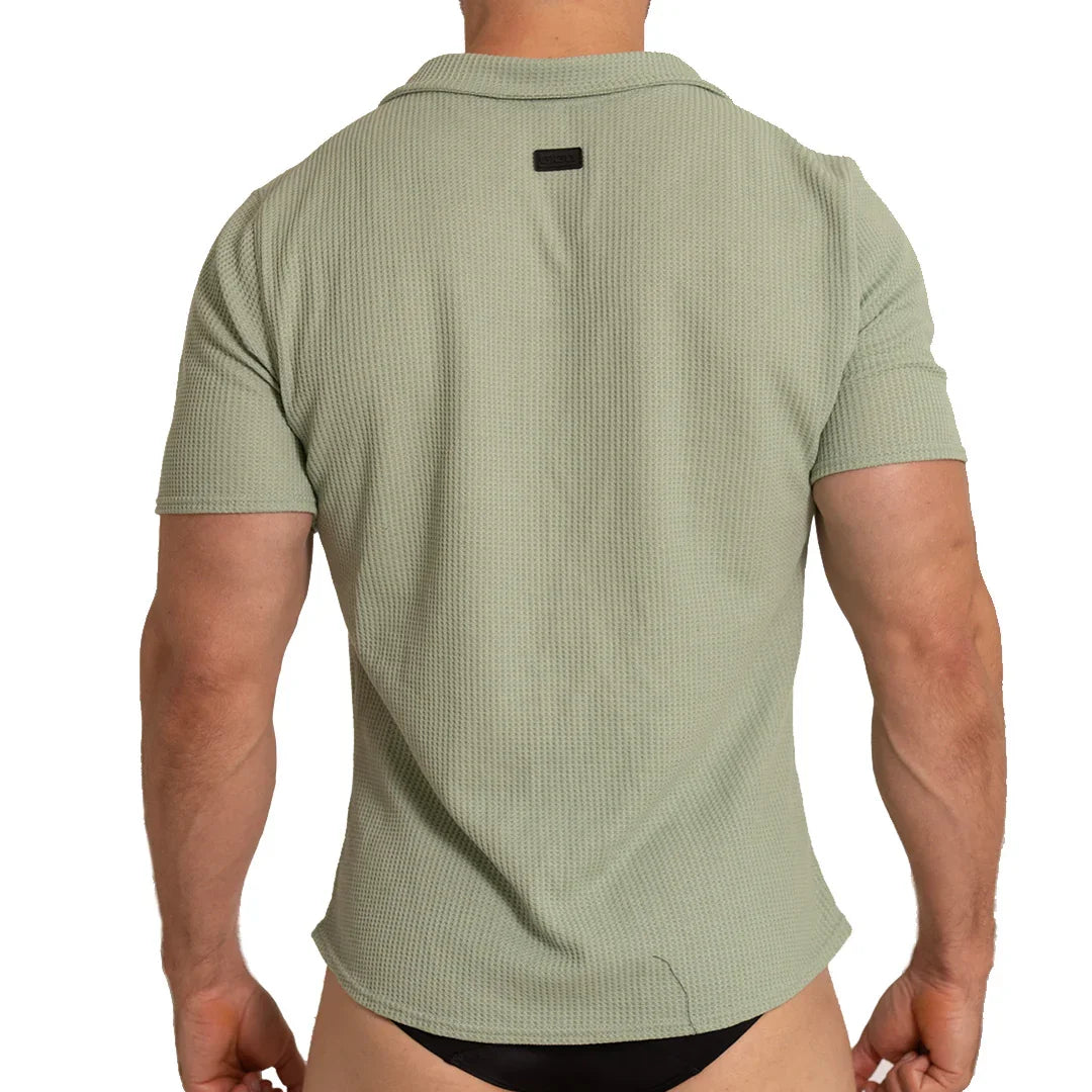 Tissue Green Shirt on model by Gigo Underwear