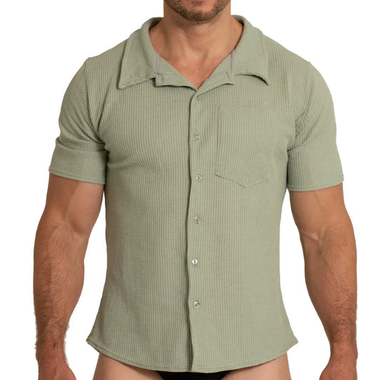 Tissue Green Shirt front view by Gigo Underwear