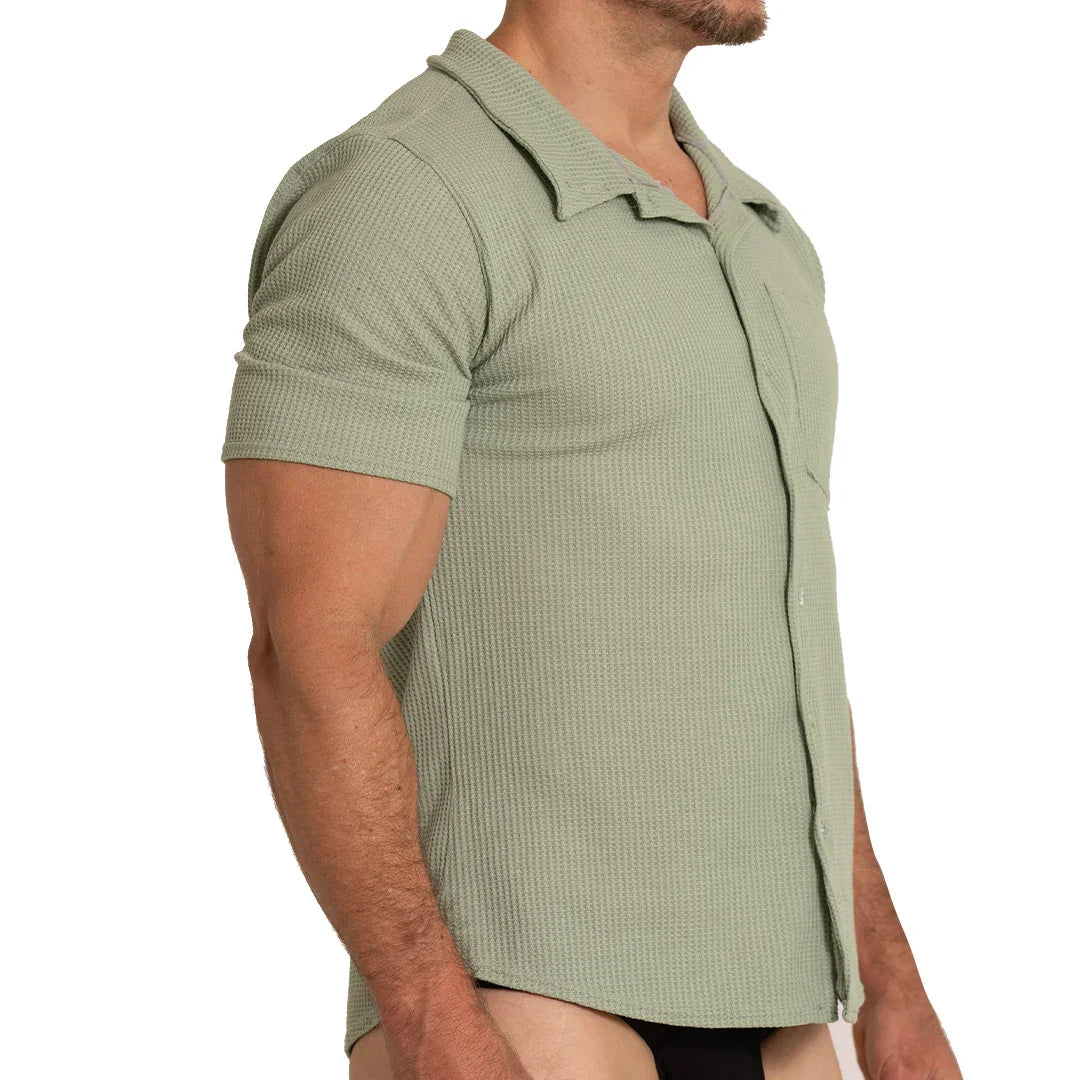 Tissue Green Shirt back view by Gigo Underwear