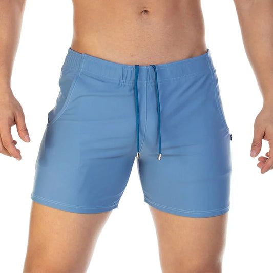 Traditional Blue Beachwear front view by Gigo Underwear