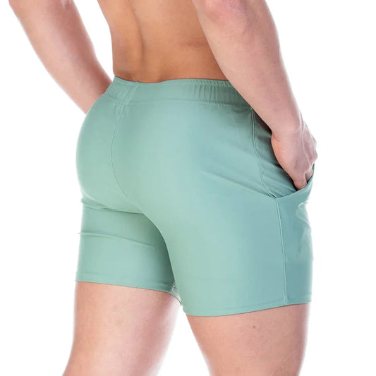 Traditional Green Beachwear front view by Gigo Underwear