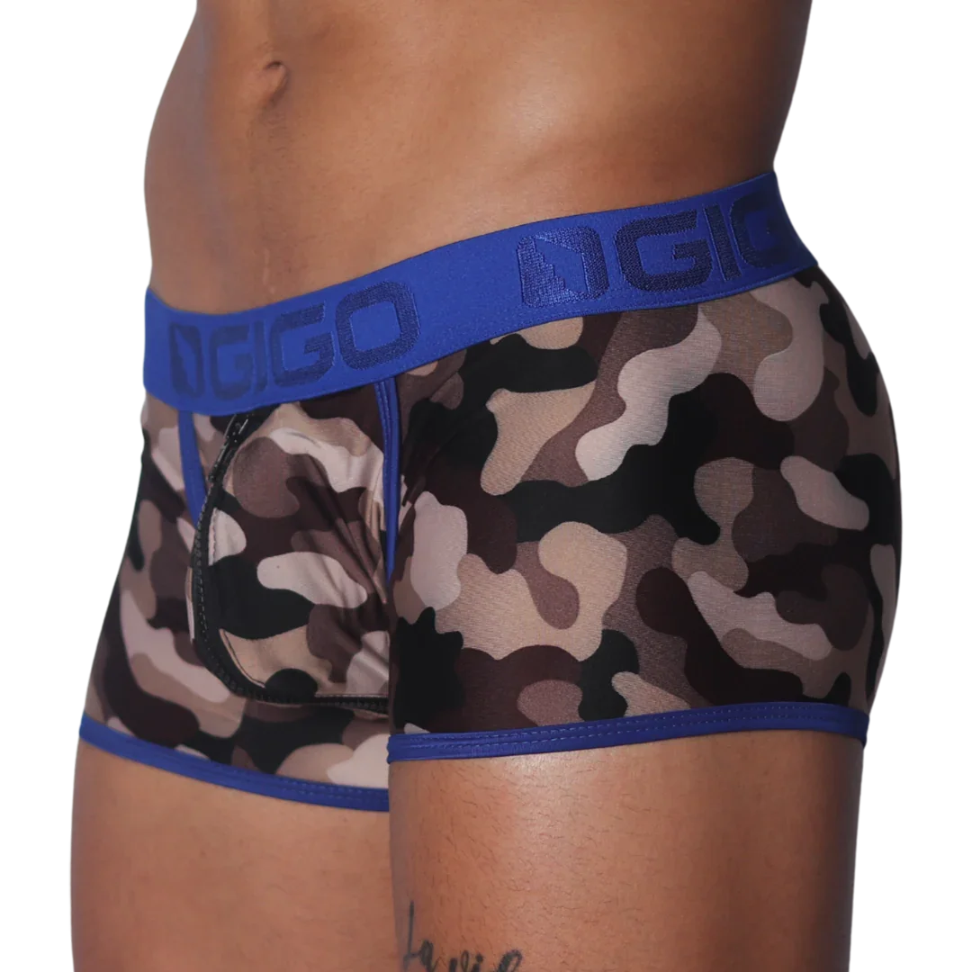 Trend Blue Trunk front view by Gigo Underwear