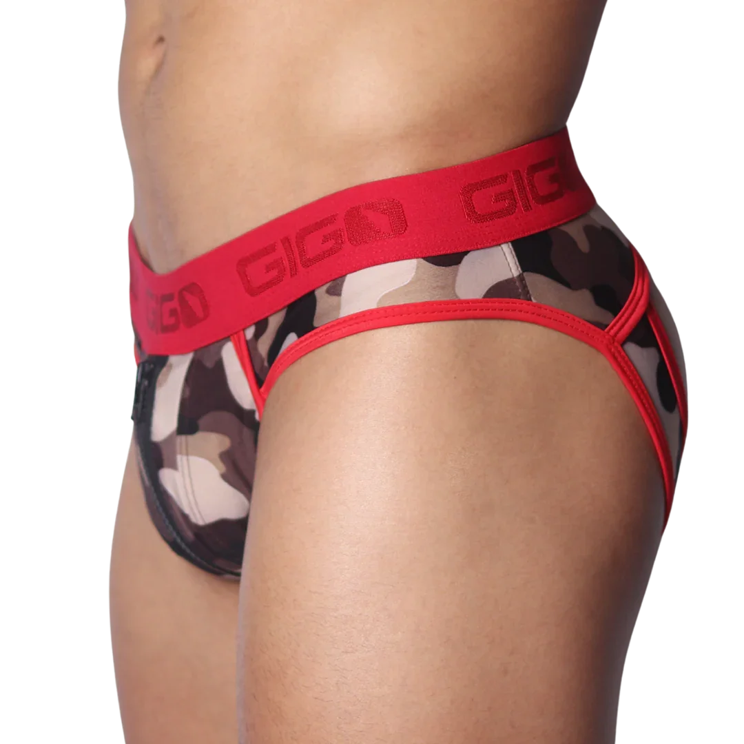 Trend Red Brief Jock front view by Gigo Underwear