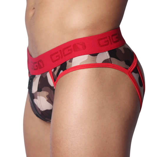 Trend Red Brief Jock front view by Gigo Underwear