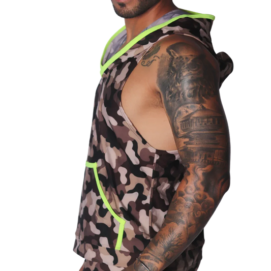 Trend Yellow Hoody Tshirt front view by Gigo Underwear