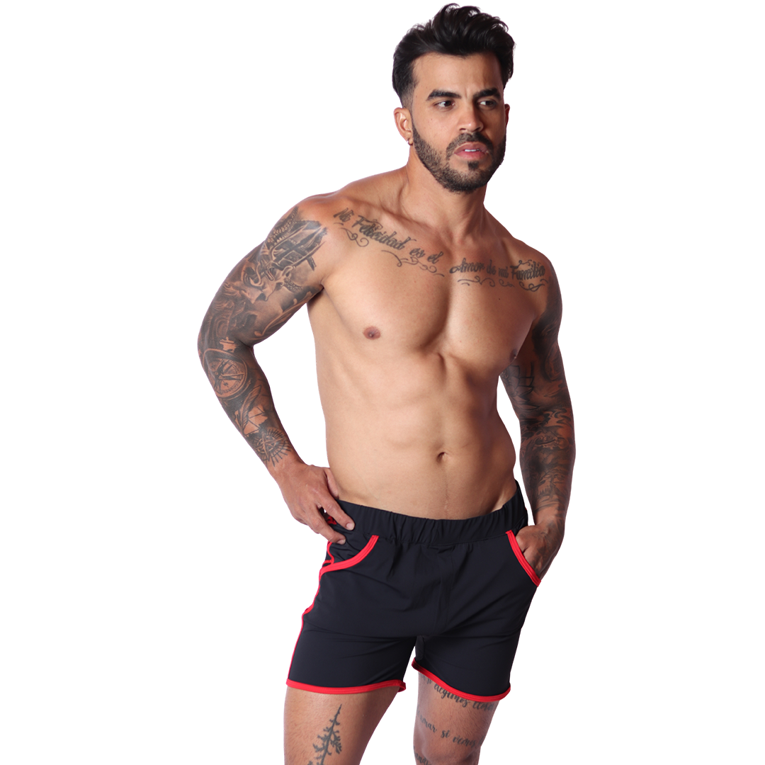 Typer Black Shorts on model by Gigo Underwear