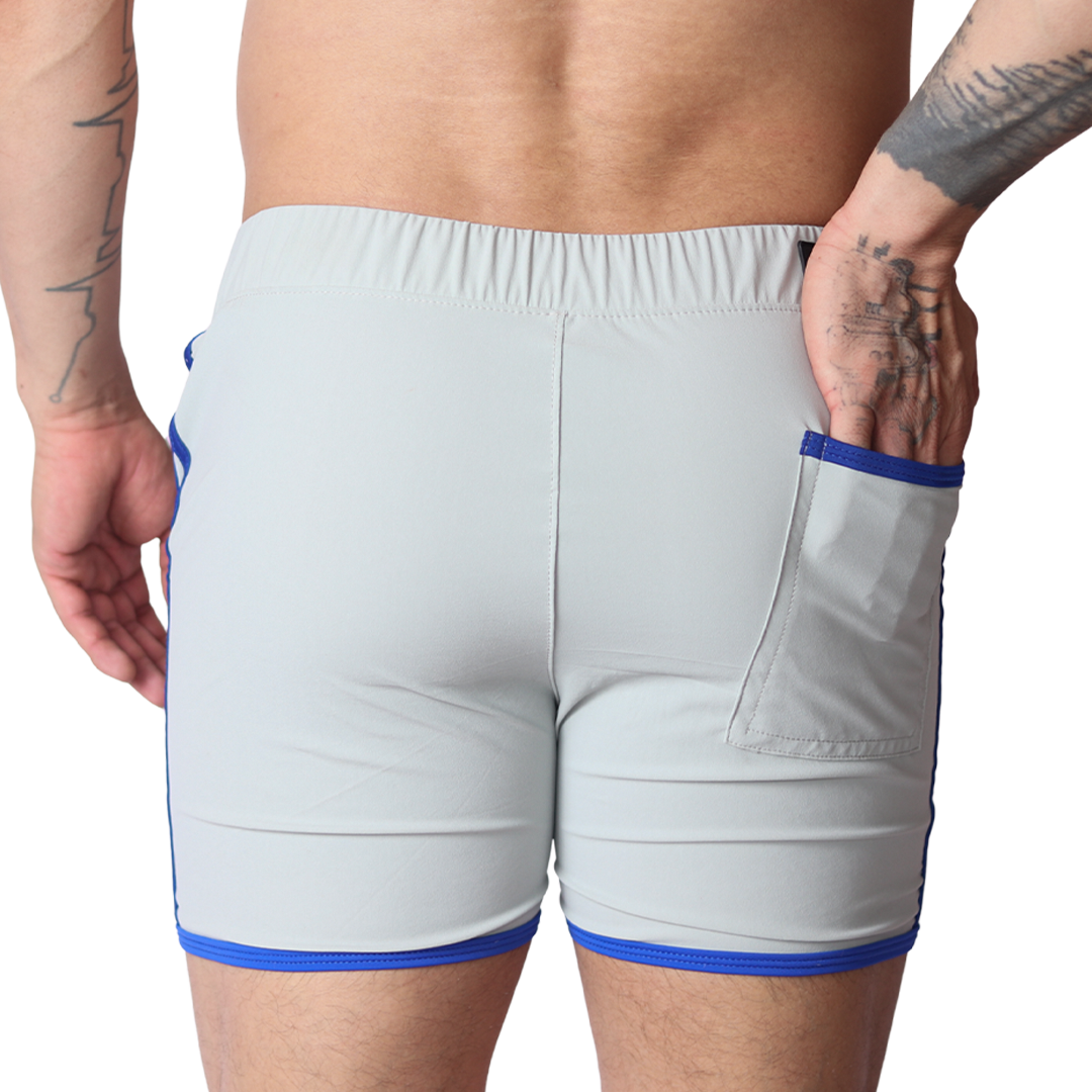 Typer Gray Shorts back view by Gigo Underwear