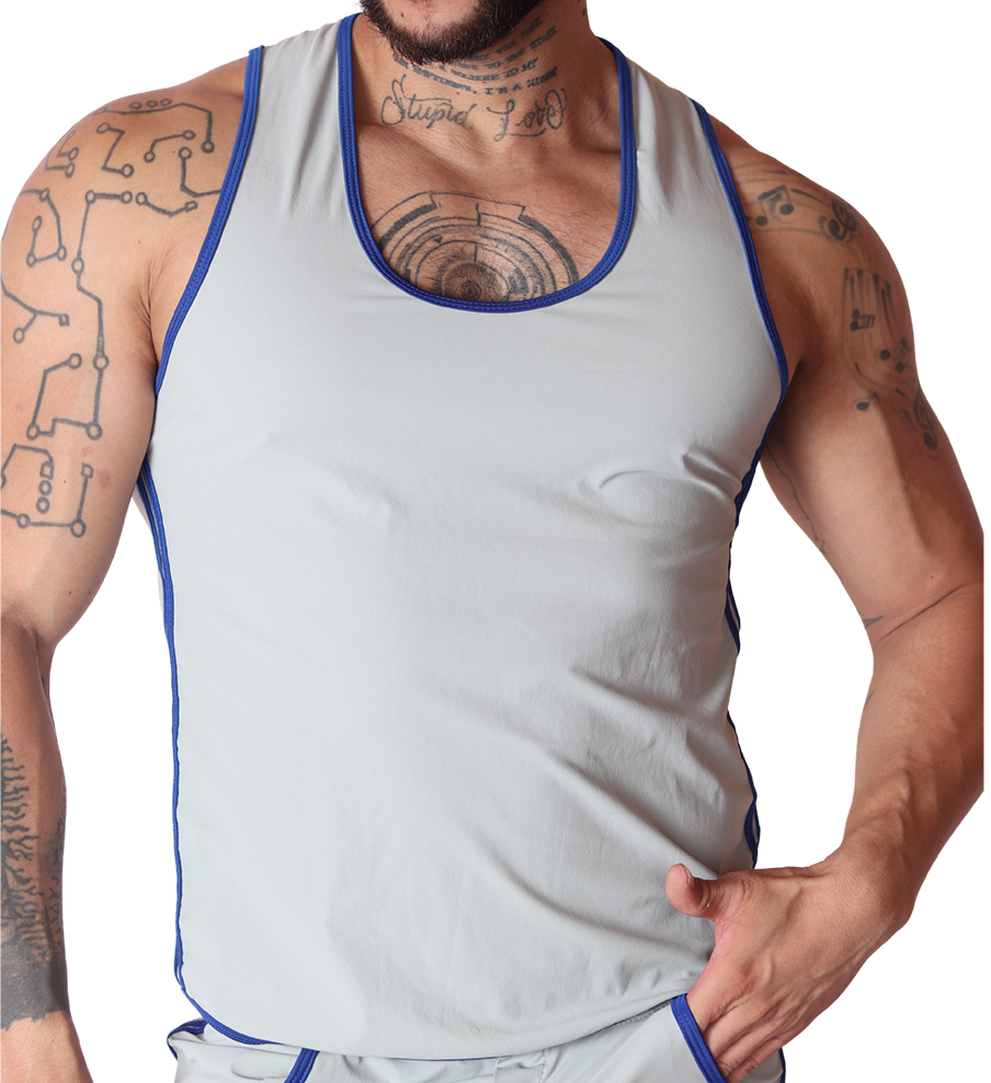 Typer Gray Tank by Gigo Underwear