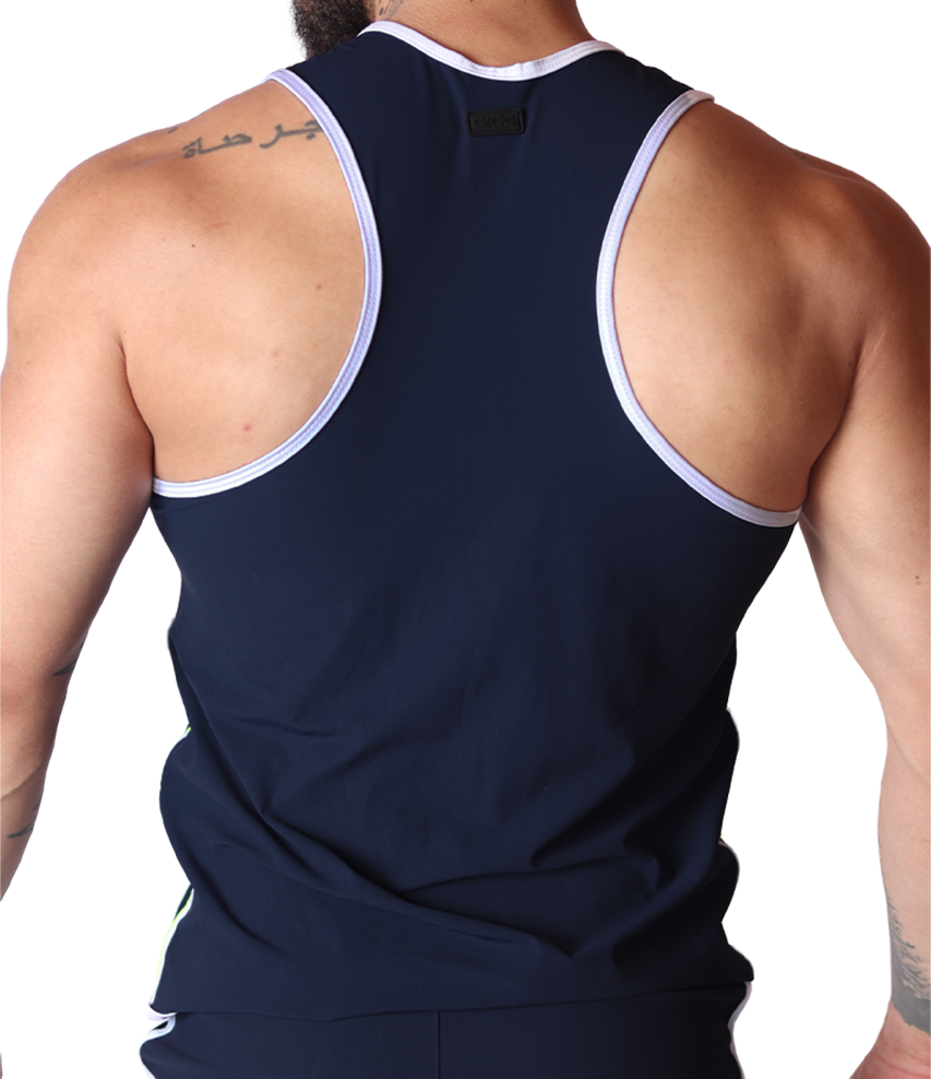 Typerhot Blue Tank back view by Gigo Underwear