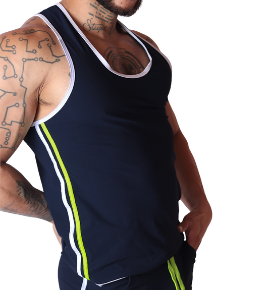 Typerhot Blue Tank front view by Gigo Underwear