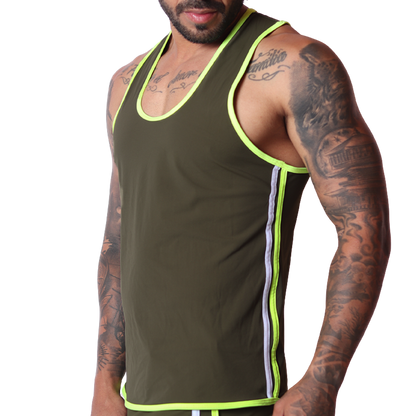 Typerhot Green Tank front view by Gigo Underwear