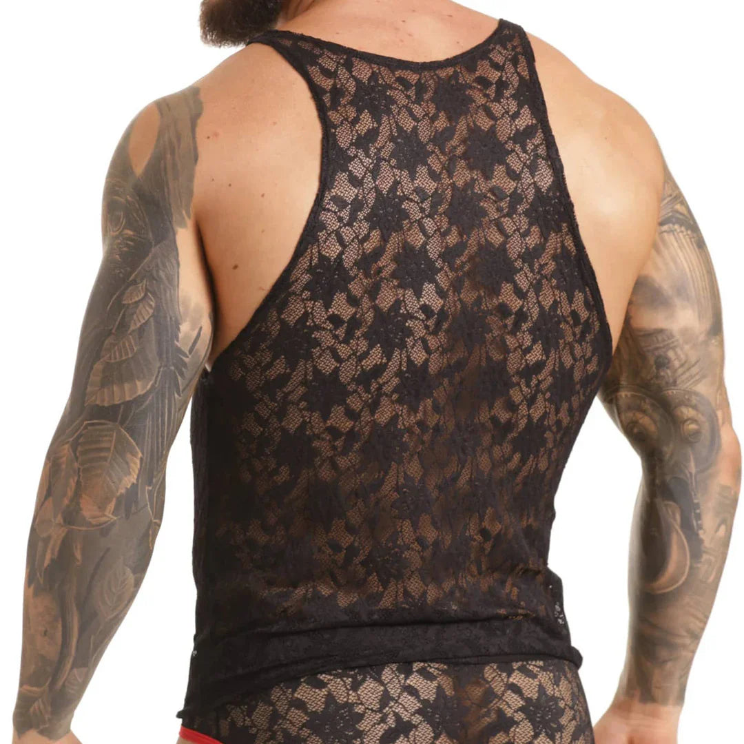 Vibrant Black Tank back view by Gigo Underwear